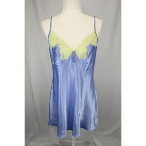 VINTAGE Y2K Jones New York Short Negligee Nightgown Lace‎ Bust Fairy Silky LG